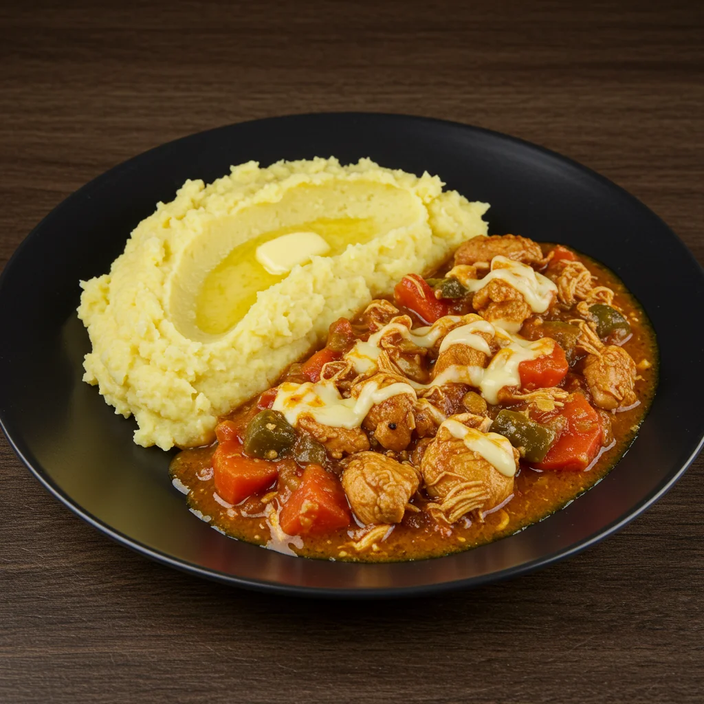 Σουφλέ Κοτόπουλο με Πουρέ Πατάτας